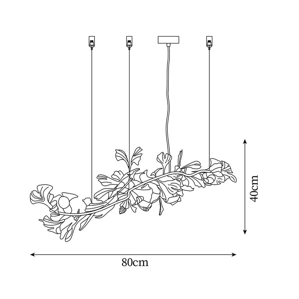 Gingko Chandelier A Style Forme Branche Feuille Moderne Salle à Manger - Neutralighting