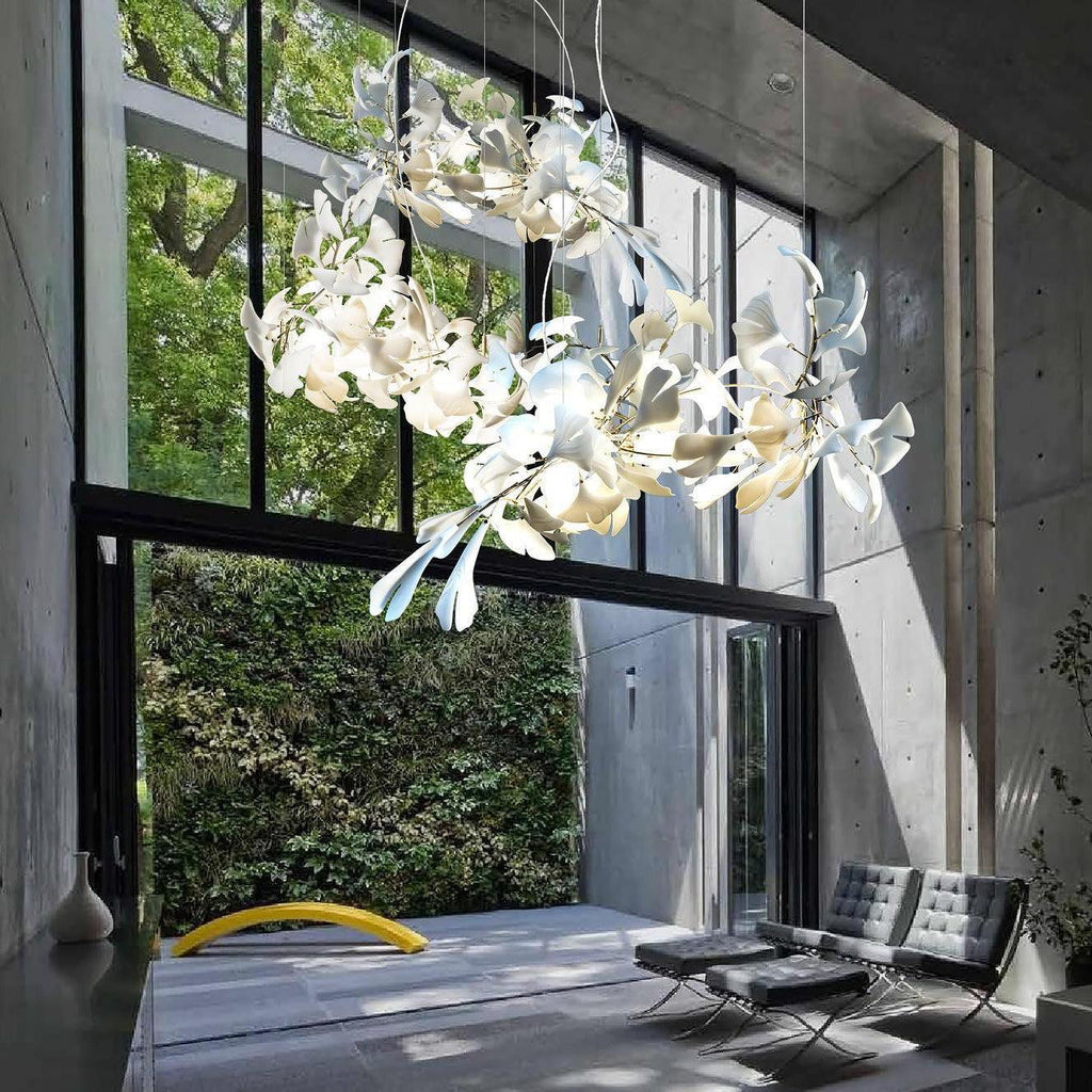 Gingko Chandelier A Style Forme Branche Feuille Moderne Salle à Manger - Neutralighting