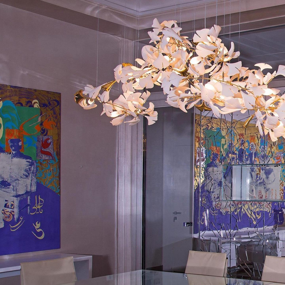 Gingko Chandelier G Style Forme Branche Feuille Moderne - Neutralighting