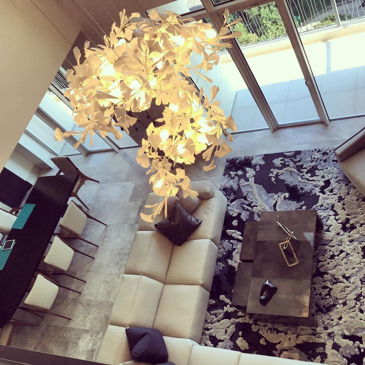 Gingko Chandelier G Style Forme Branche Feuille Moderne - Neutralighting