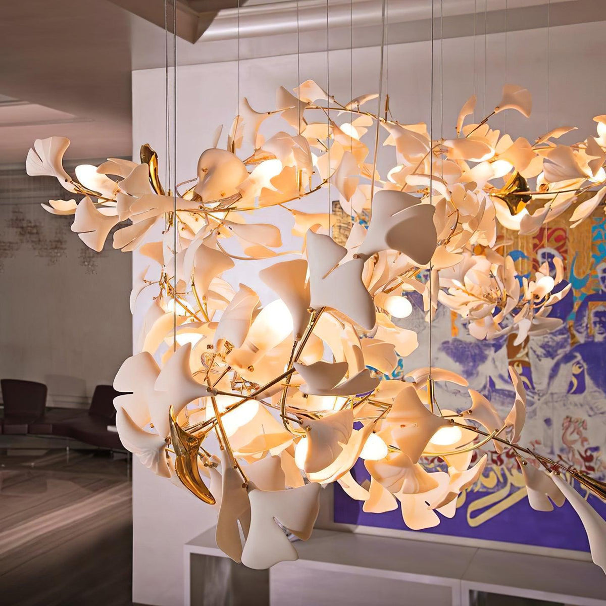 Gingko Chandelier G Style Forme Branche Feuille Moderne - Neutralighting