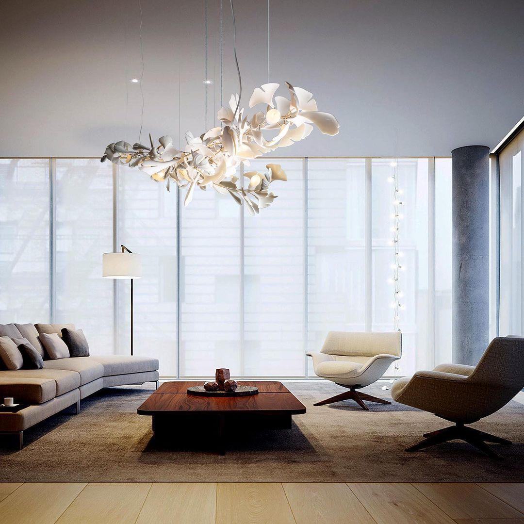 Gingko Chandelier G Style Forme Branche Feuille Moderne - Neutralighting