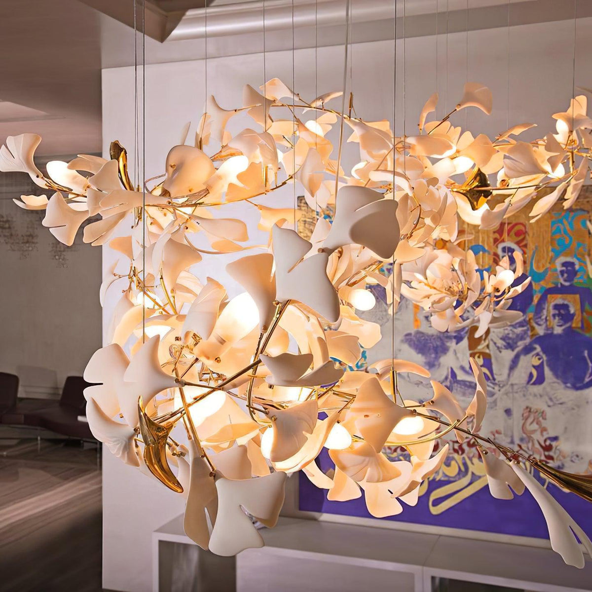 Gingko Chandelier G Style Forme Branche Feuille Moderne - Neutralighting