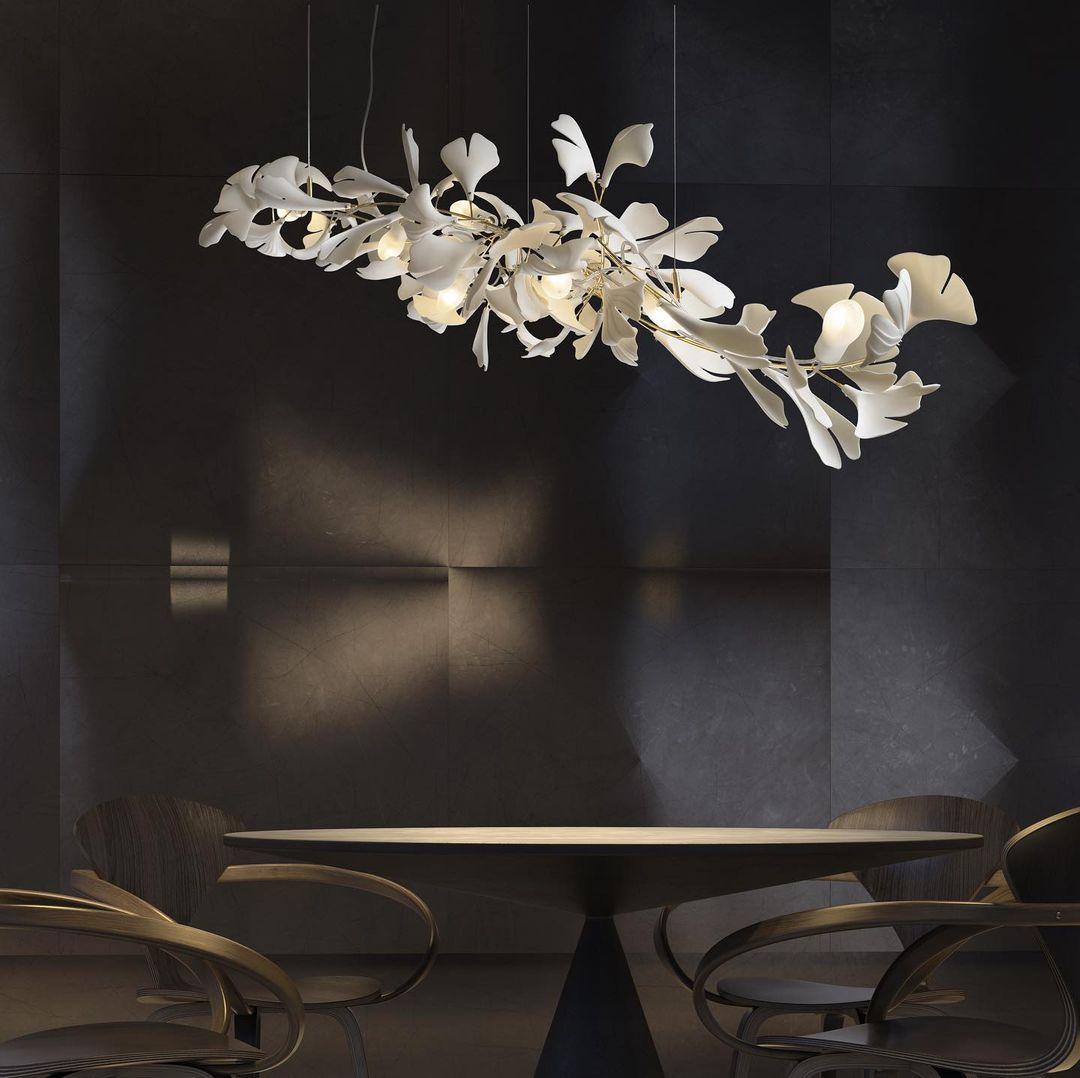 Gingko Chandelier G Style Forme Branche Feuille Moderne - Neutralighting