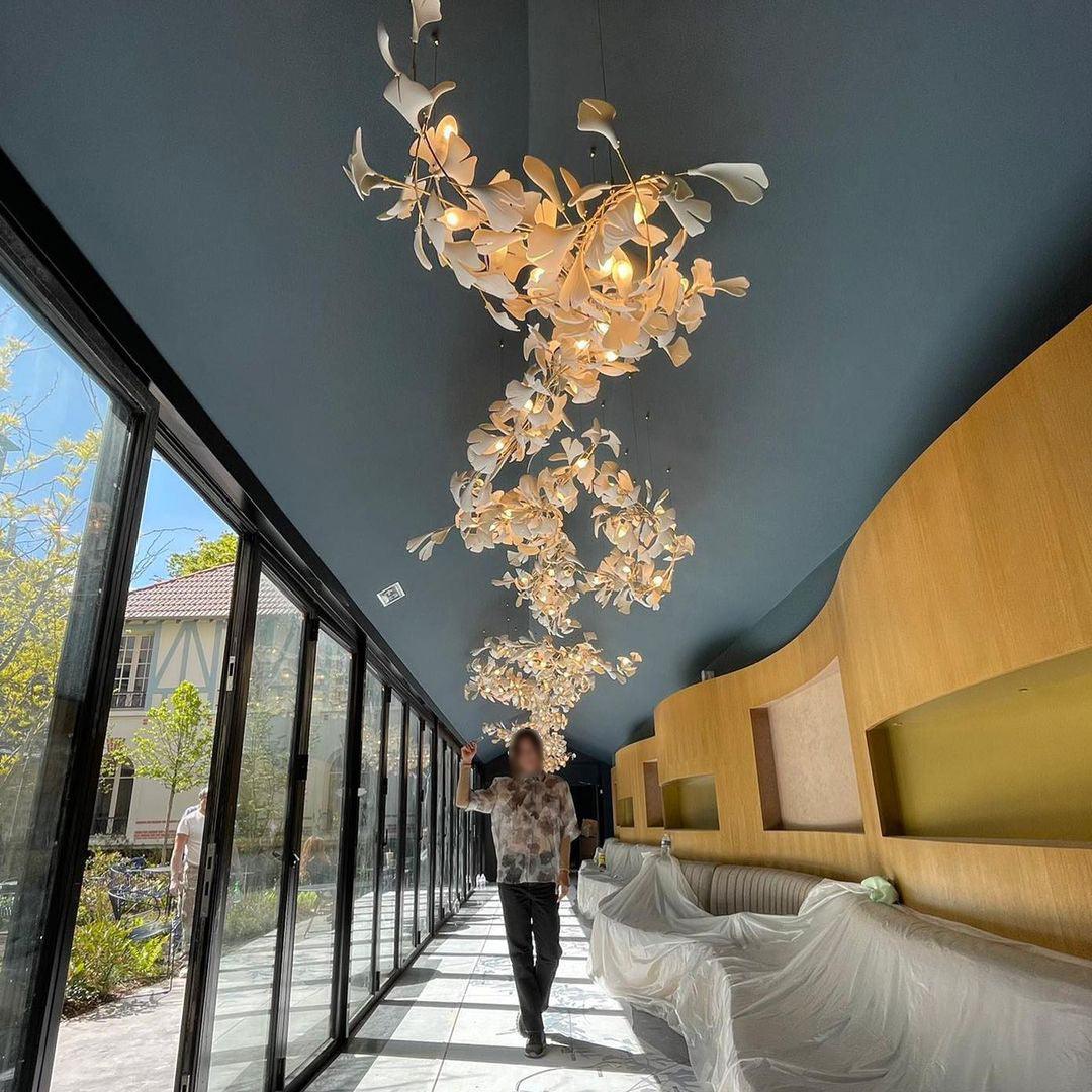 Gingko Chandelier G Style Forme Branche Feuille Moderne - Neutralighting