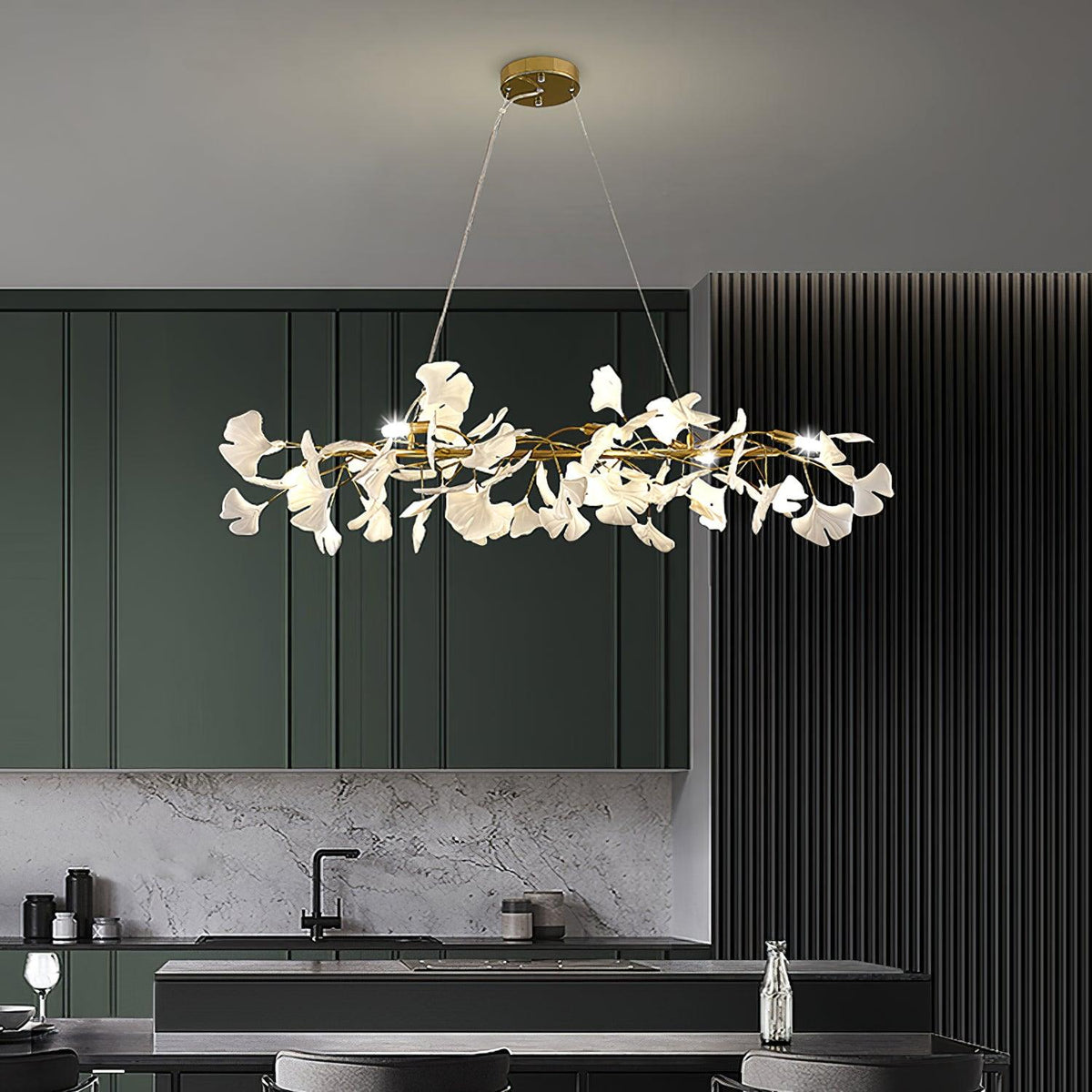Bloom Lustre Céramique Ginkgo Blanc Or - Neutralighting