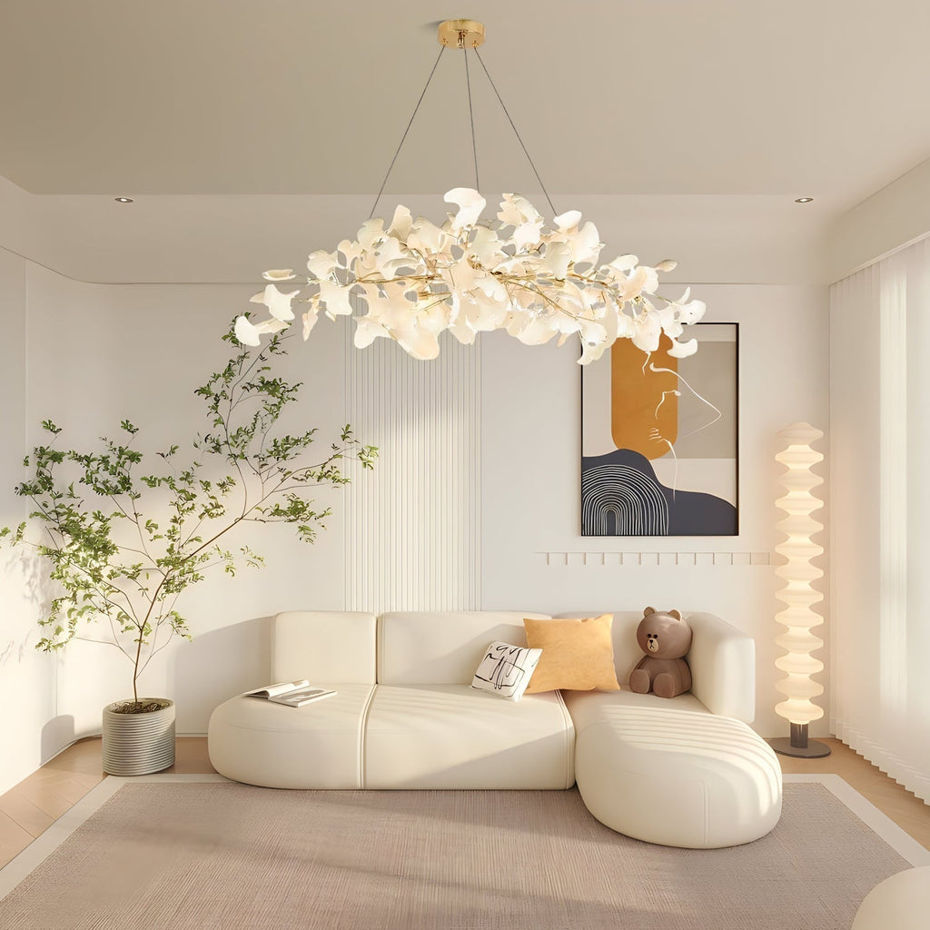 Arux Lustre Ginkgo Art Déco Courbé Vers le Bas - Neutralighting