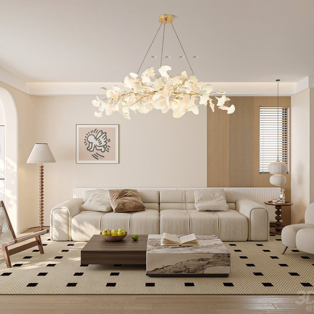 Arux Lustre Ginkgo Art Déco Courbé Vers le Bas - Neutralighting