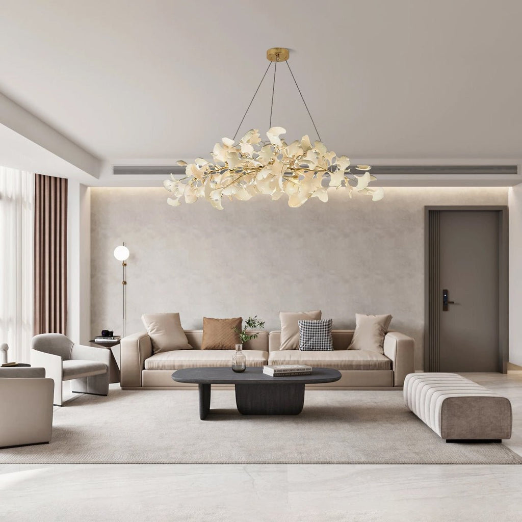 Arux Lustre Ginkgo Art Déco Courbé Vers le Bas - Neutralighting