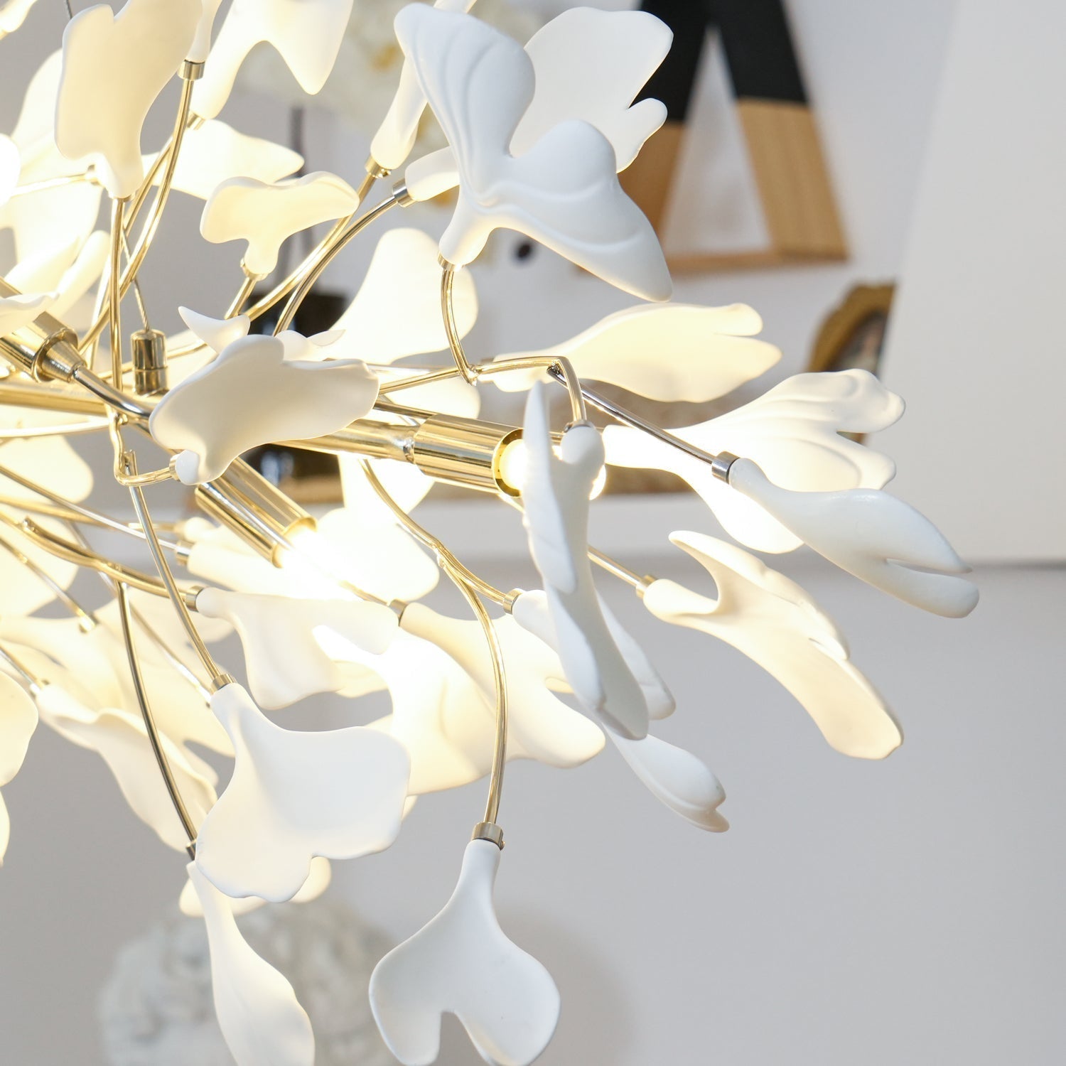 Arux Lustre Ginkgo Art Déco Courbé Vers le Bas - Neutralighting