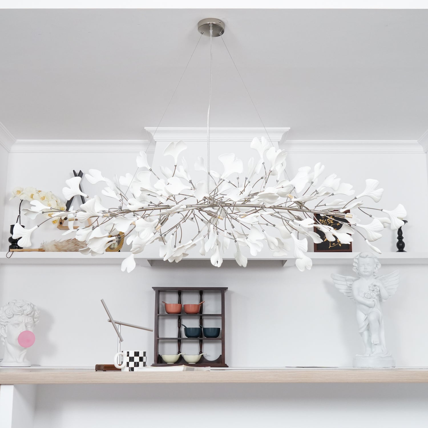 Arux Lustre Ginkgo Art Déco Courbé Vers le Bas - Neutralighting