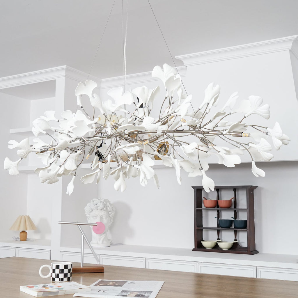 Arux Lustre Ginkgo Art Déco Courbé Vers le Bas - Neutralighting