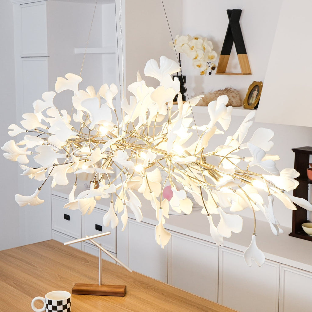 Arux Lustre Ginkgo Art Déco Courbé Vers le Bas - Neutralighting