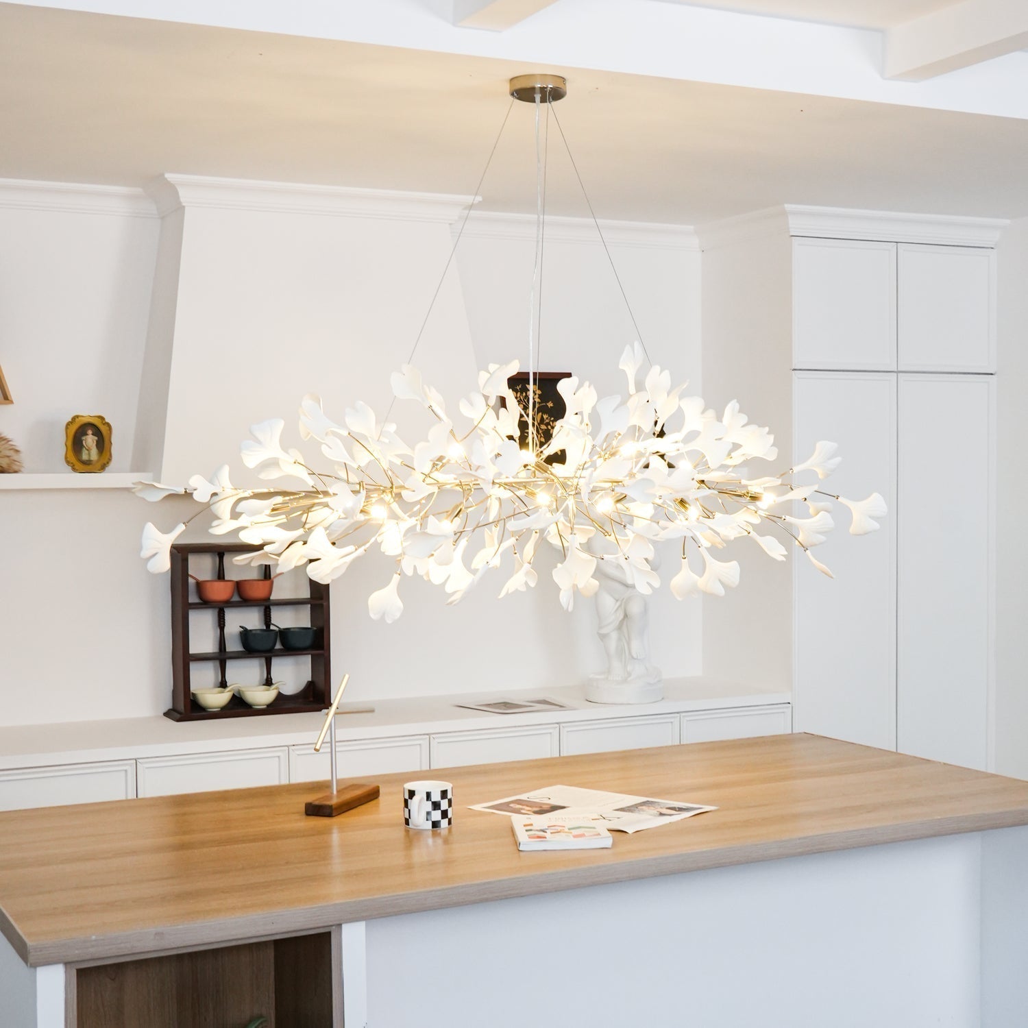 Arux Lustre Ginkgo Art Déco Courbé Vers le Bas - Neutralighting