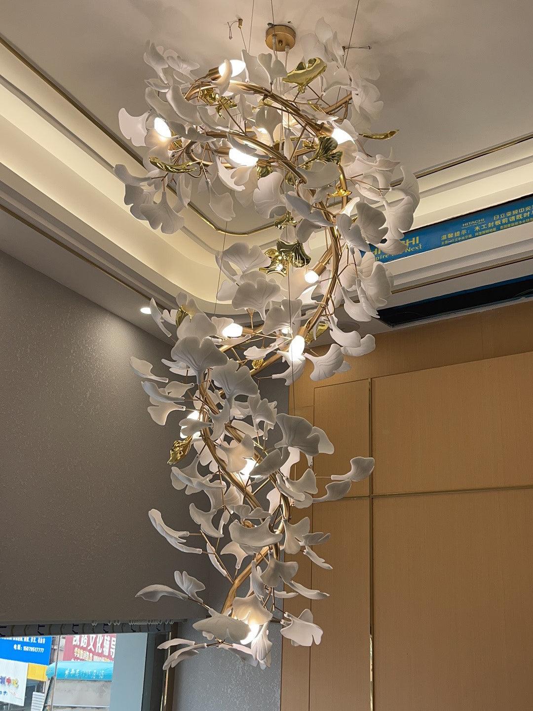 Eloria Lustre Cascade Florale Spirale Élégante - Neutralighting