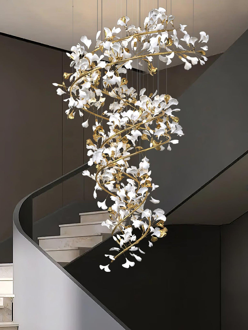 Eloria Lustre Cascade Florale Spirale Élégante - Neutralighting