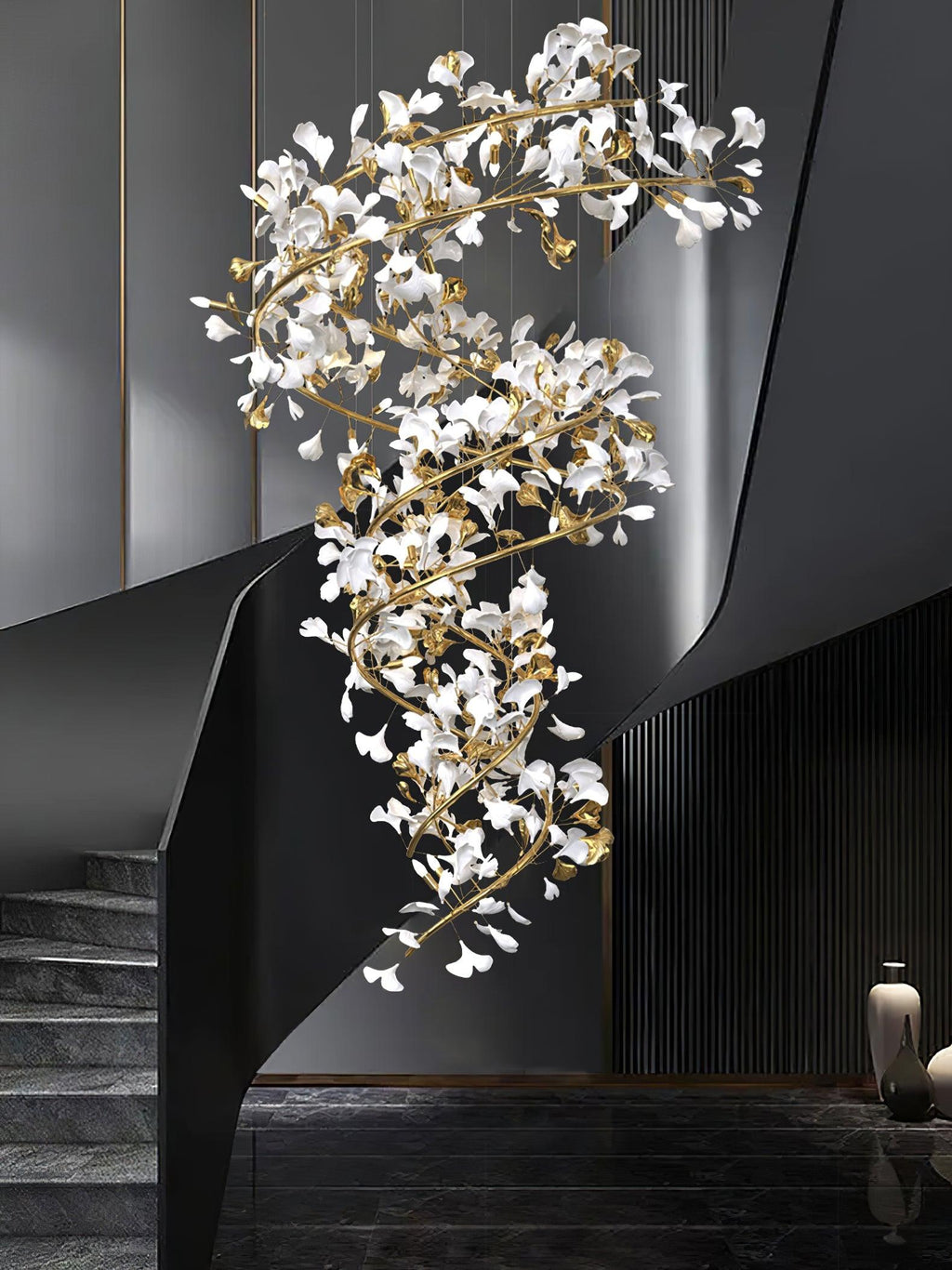 Eloria Lustre Cascade Florale Spirale Élégante - Neutralighting