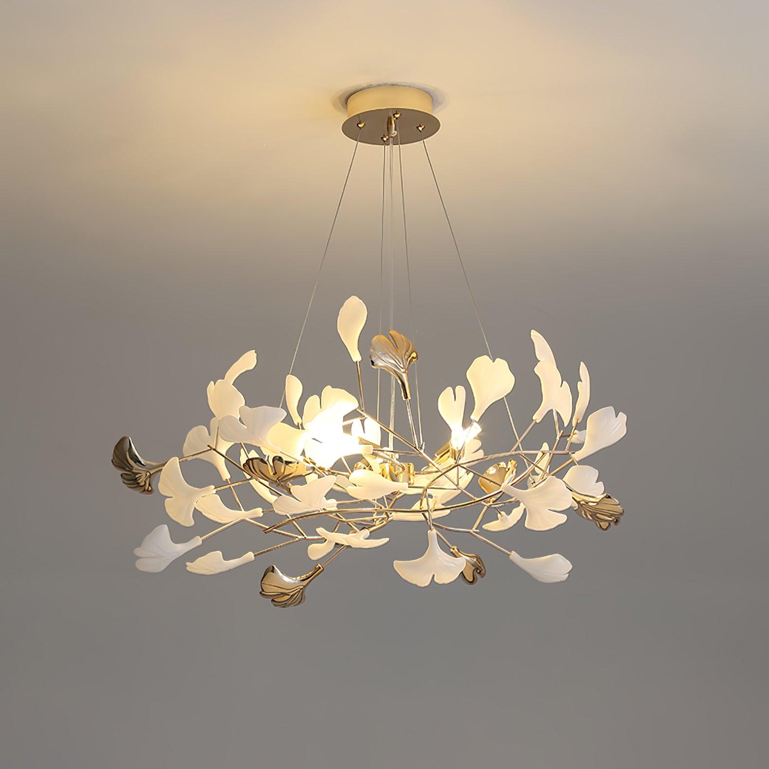 Olivia Chandelier Céramique Gingko 3 Styles - Neutralighting