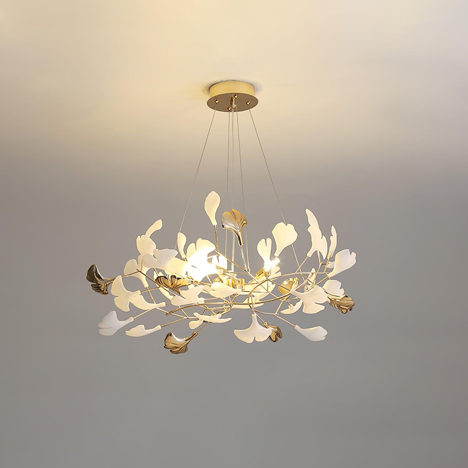 Olivia Chandelier Céramique Gingko 3 Styles - Neutralighting