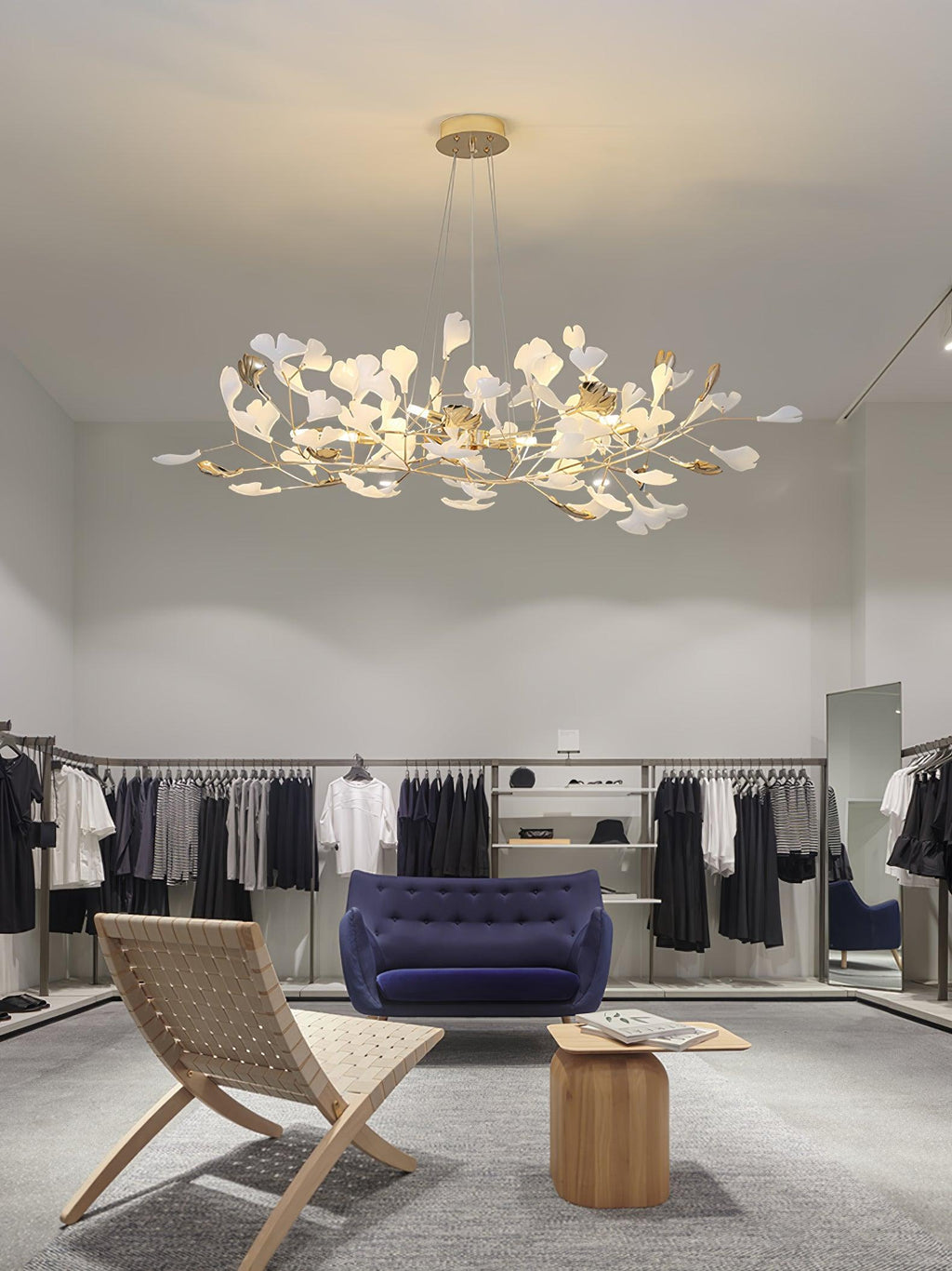 Olivia Chandelier Céramique Gingko 3 Styles - Neutralighting