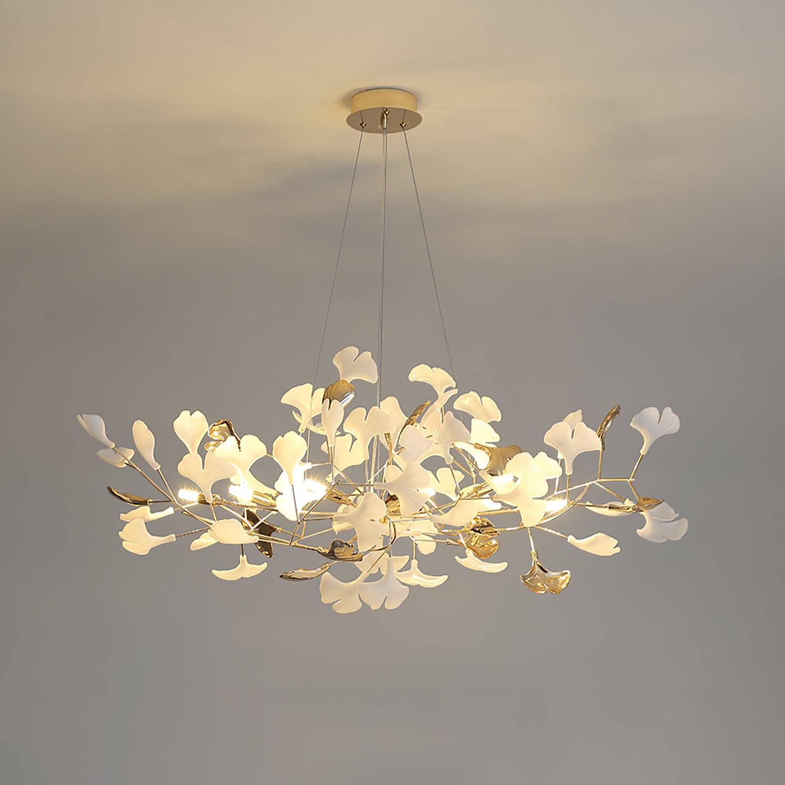 Olivia Chandelier Céramique Gingko 3 Styles - Neutralighting