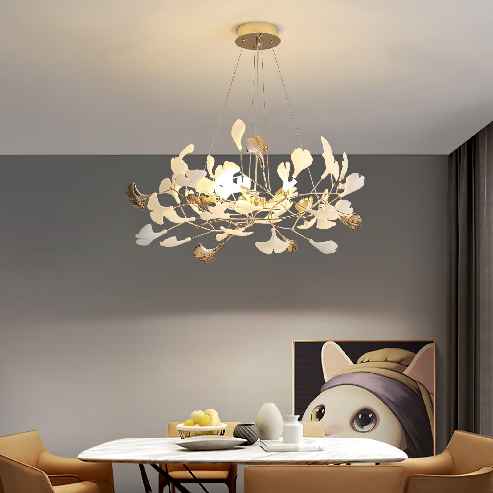 Olivia Chandelier Céramique Gingko 3 Styles - Neutralighting