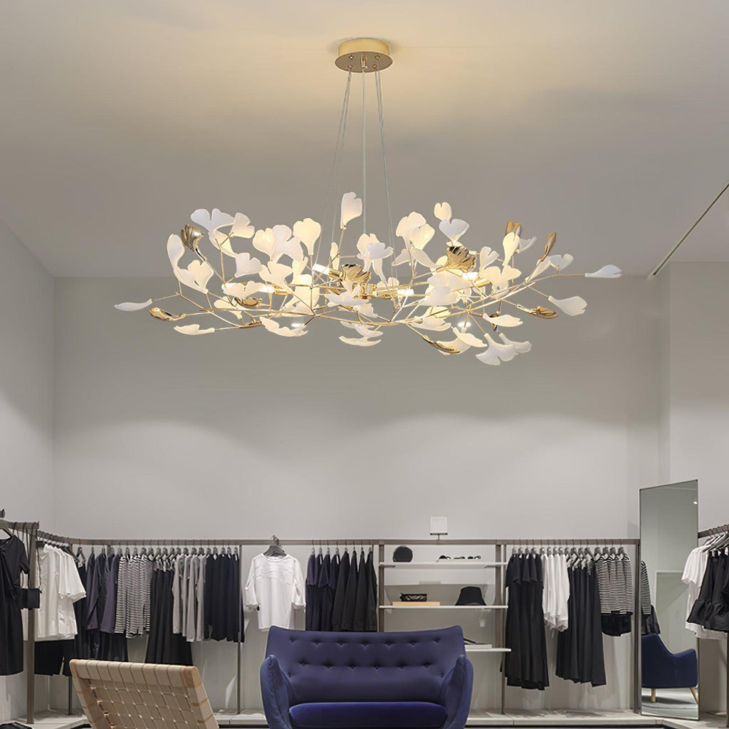 Olivia Chandelier Céramique Gingko 3 Styles - Neutralighting
