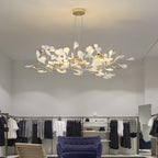 Olivia Chandelier Céramique Gingko 3 Styles - Neutralighting