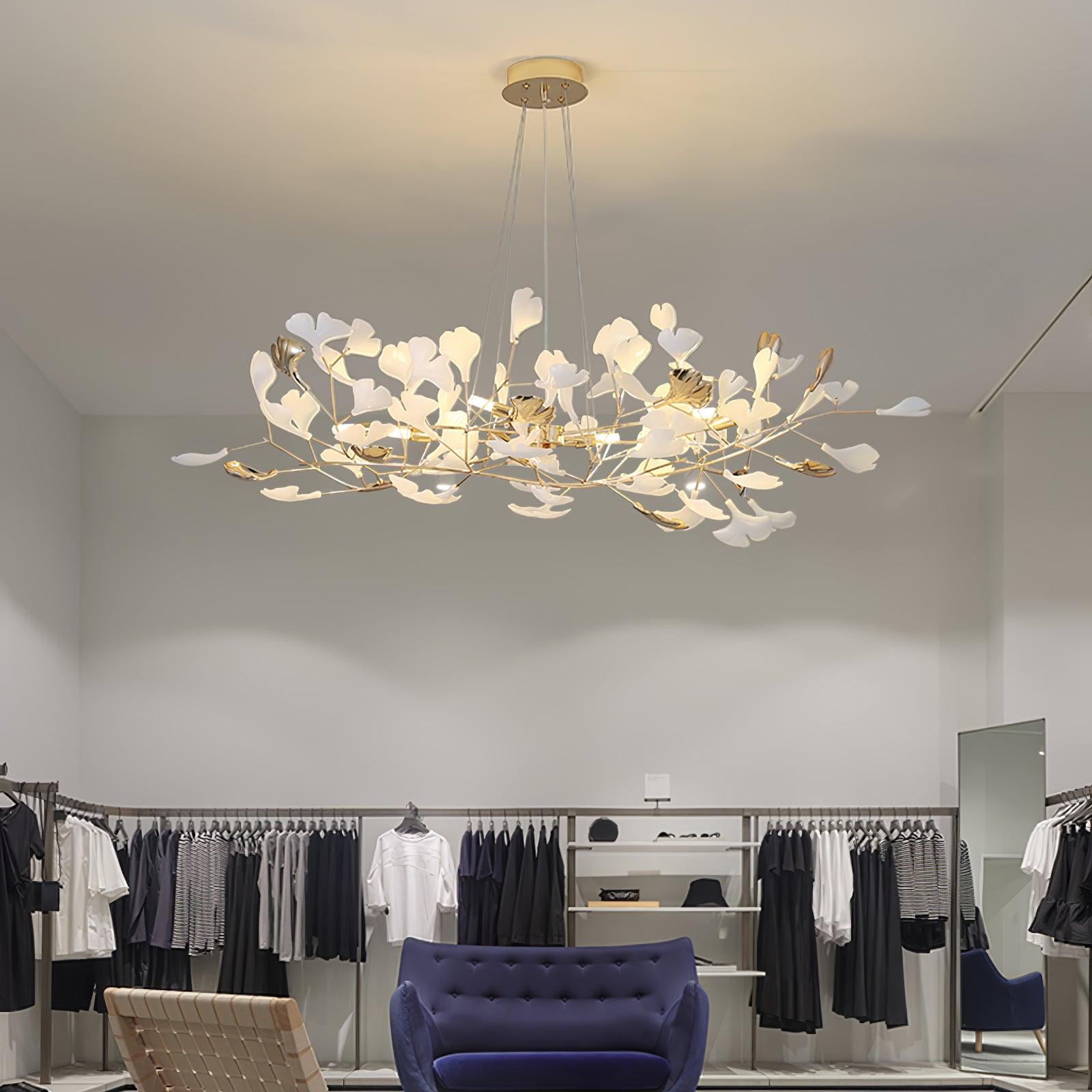 Olivia Chandelier Céramique Gingko 3 Styles - Neutralighting