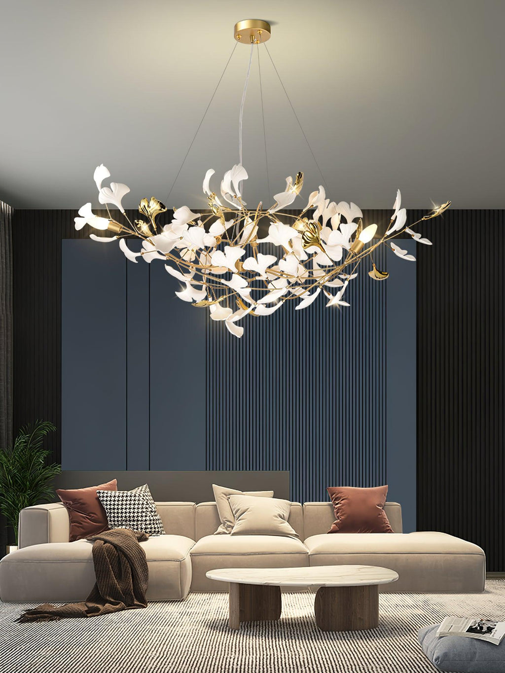 Gingko Lustre Style S Élégance Inspirée de la Nature - Neutralighting