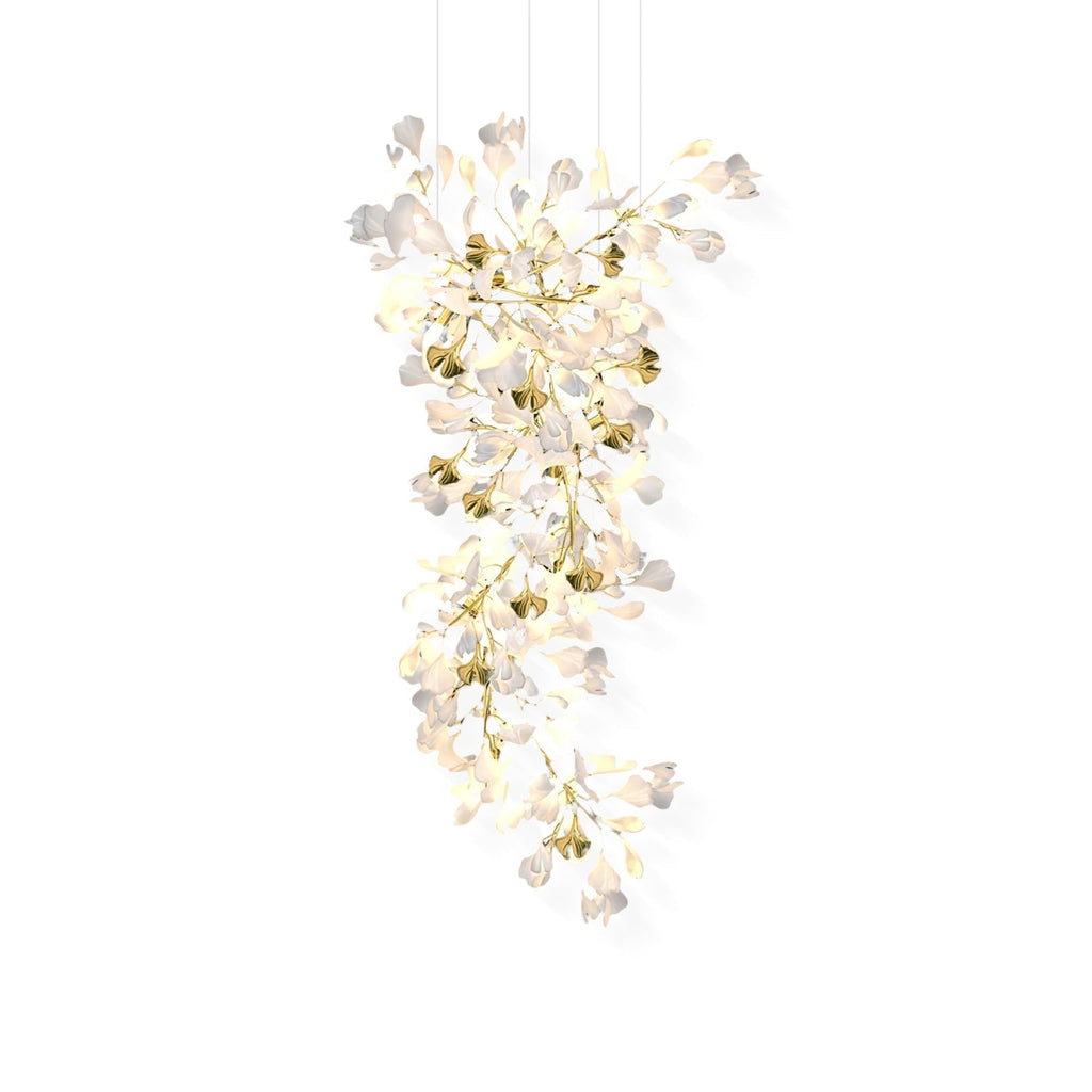 Olivia Chandelier Céramique Gingko Luxe Escalier d'Hôtel - Neutralighting
