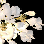 Olivia Chandelier Céramique Gingko Luxe Escalier d'Hôtel - Neutralighting