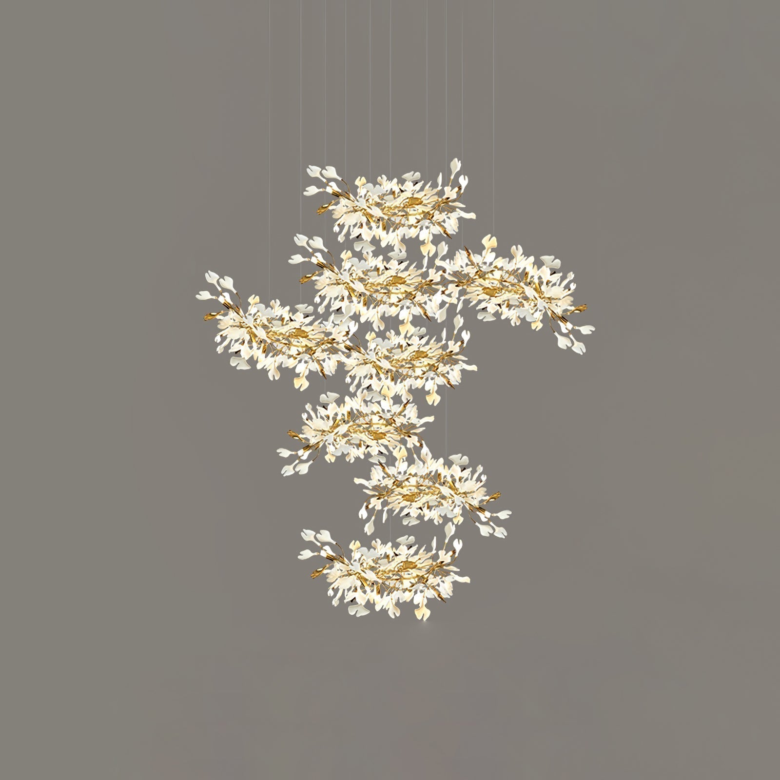 Olivia Céramique Gingko Feuille Lustre - Neutralighting