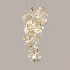 Olivia Chandelier Céramique Gingko Luxe Escalier d'Hôtel - Neutralighting
