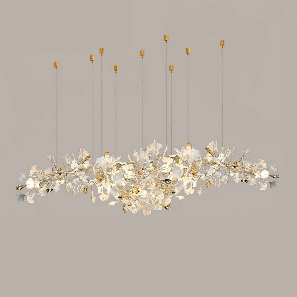 Olivia Chandelier Céramique Gingko Luxe Escalier d'Hôtel - Neutralighting