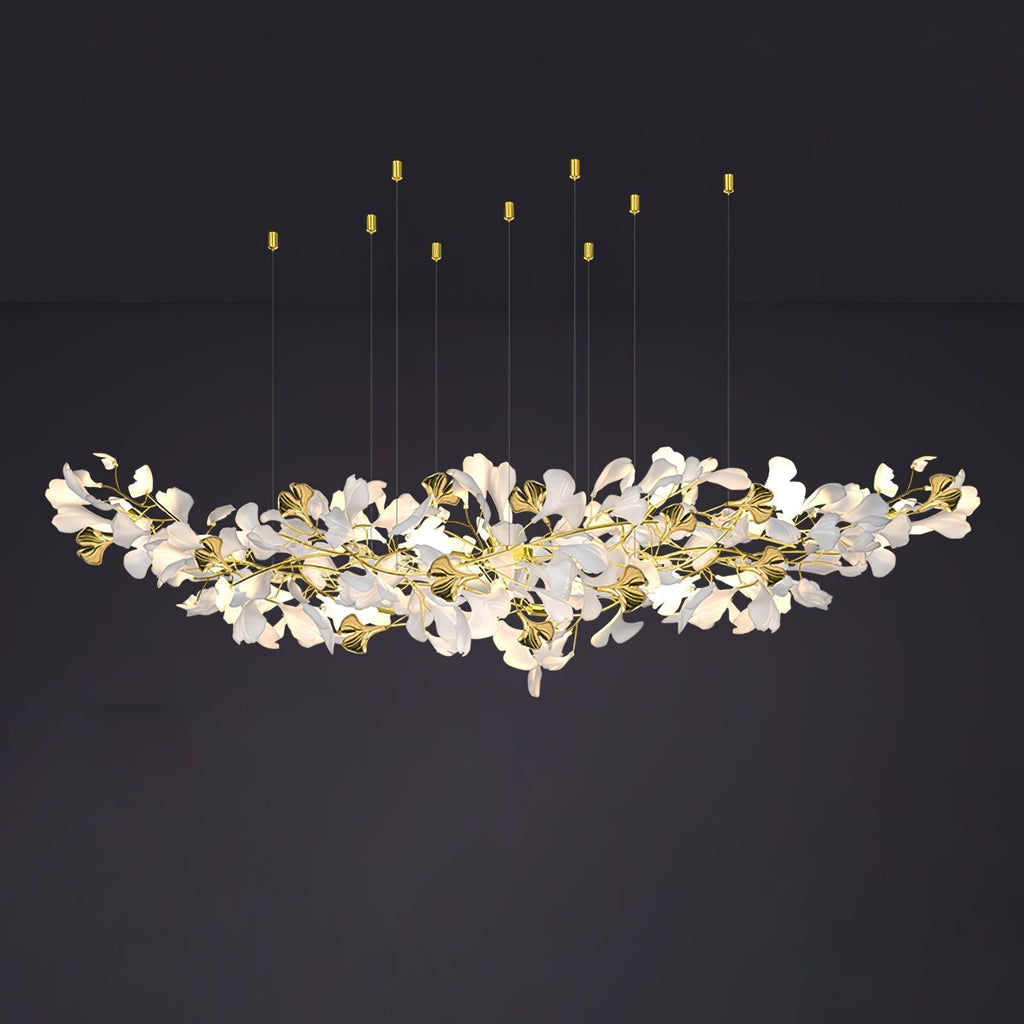 Olivia Chandelier Céramique Gingko Luxe Escalier d'Hôtel - Neutralighting