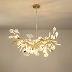 Olivia Chandelier Céramique Gingko Luxe Escalier d'Hôtel - Neutralighting