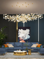 Olivia Chandelier Céramique Gingko Luxe Escalier d'Hôtel - Neutralighting
