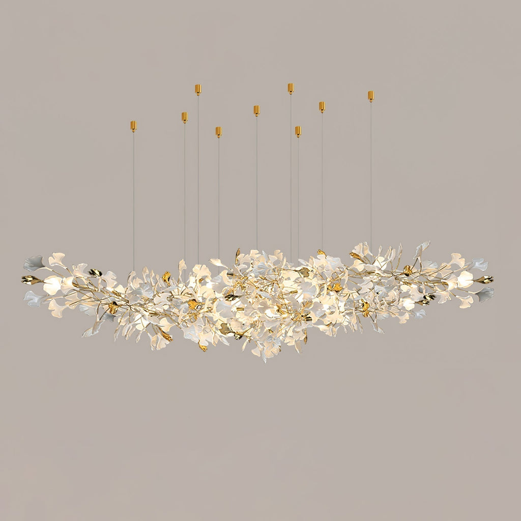 Olivia Chandelier Céramique Gingko Luxe Escalier d'Hôtel - Neutralighting