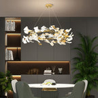 Olivia Chandelier Céramique Gingko Luxe Escalier d'Hôtel - Neutralighting