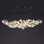 Olivia Chandelier Céramique Gingko Luxe Escalier d'Hôtel - Neutralighting