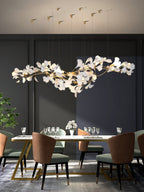 Olivia Chandelier Céramique Gingko Luxe Escalier d'Hôtel - Neutralighting