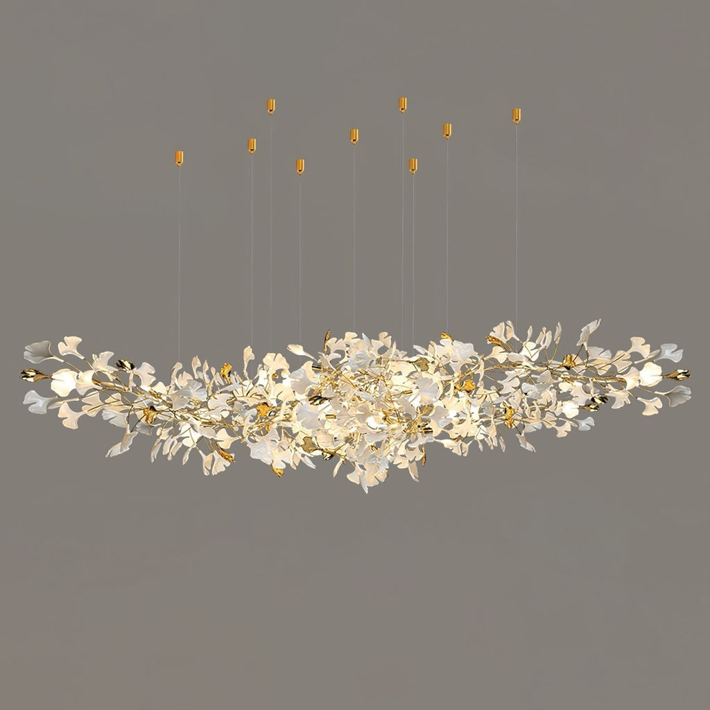 Olivia Chandelier Céramique Gingko Luxe Escalier d'Hôtel - Neutralighting