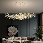 Olivia Chandelier Céramique Gingko Luxe Escalier d'Hôtel - Neutralighting