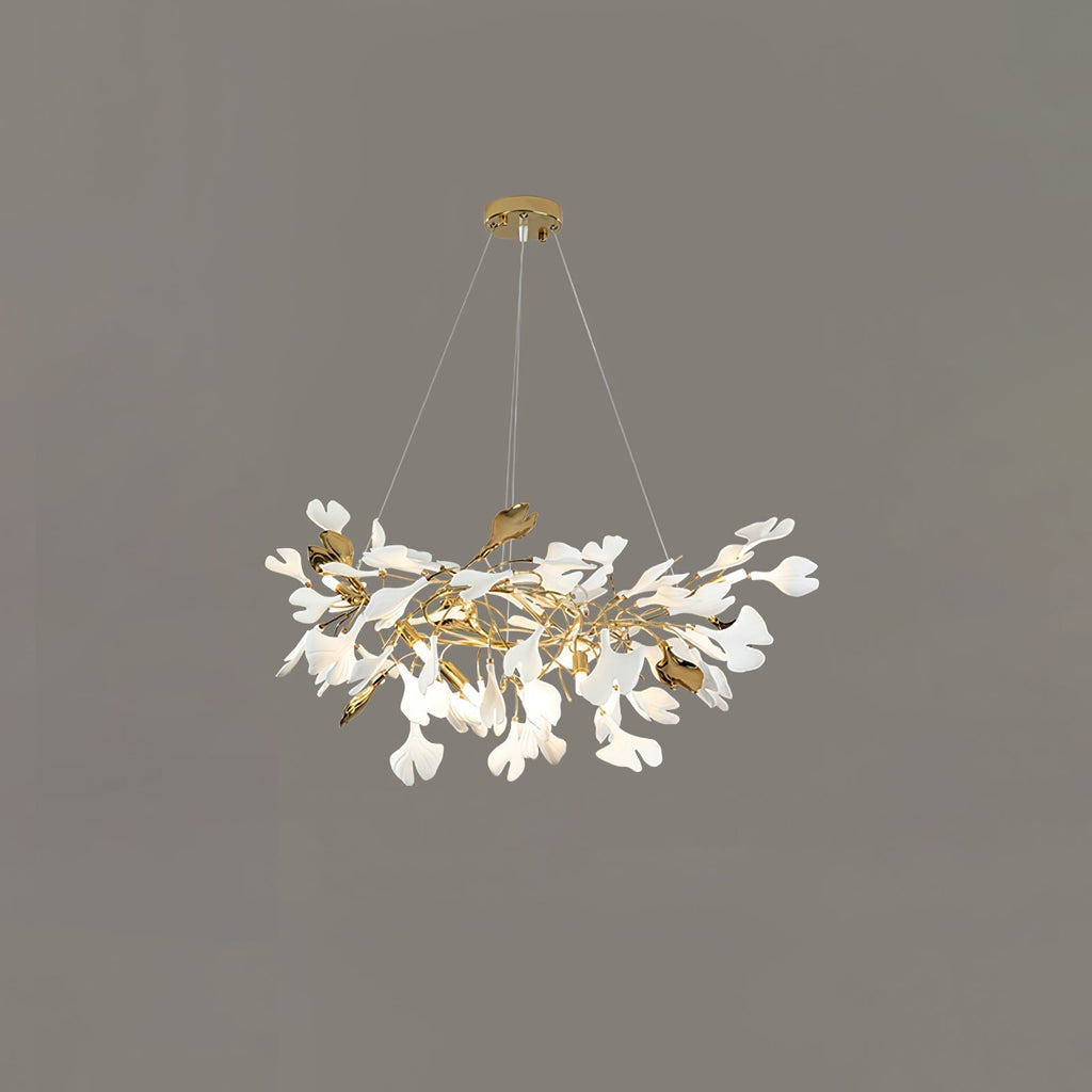 Olivia Chandelier Céramique Gingko Luxe Escalier d'Hôtel - Neutralighting
