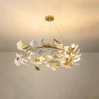 Olivia Chandelier Céramique Gingko Luxe Escalier d'Hôtel - Neutralighting