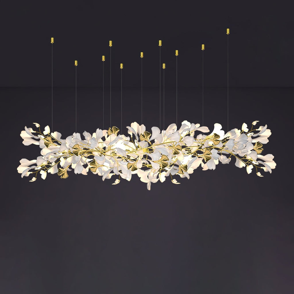 Olivia Chandelier Céramique Gingko Luxe Escalier d'Hôtel - Neutralighting