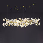 Olivia Chandelier Céramique Gingko Luxe Escalier d'Hôtel - Neutralighting