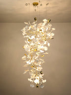 Olivia Chandelier Céramique Gingko Luxe Escalier d'Hôtel - Neutralighting