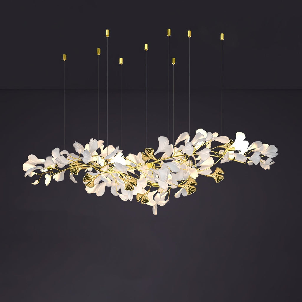 Olivia Chandelier Céramique Gingko Luxe Escalier d'Hôtel - Neutralighting